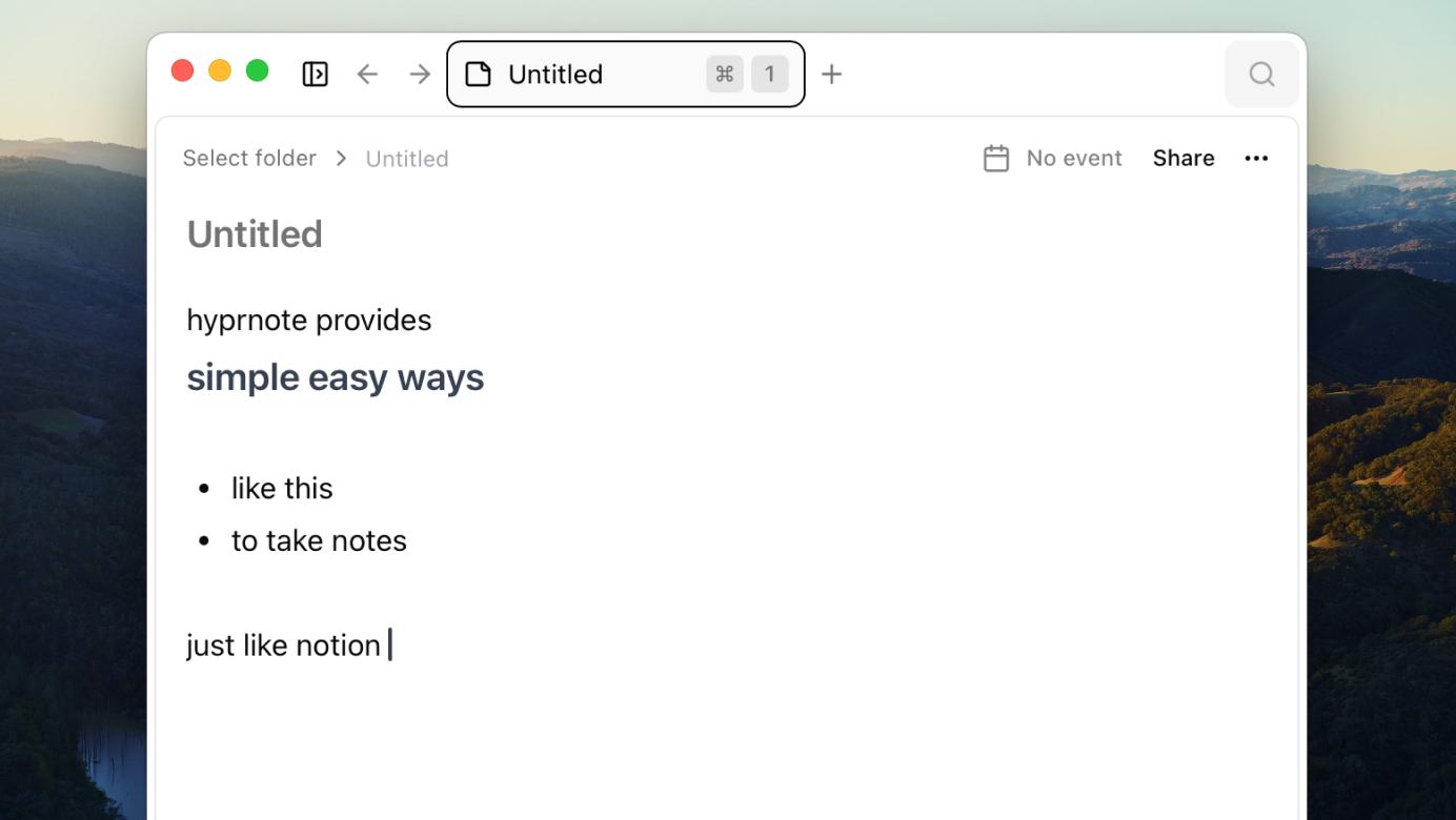 Notion-like Editor feature